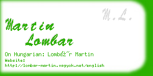 martin lombar business card